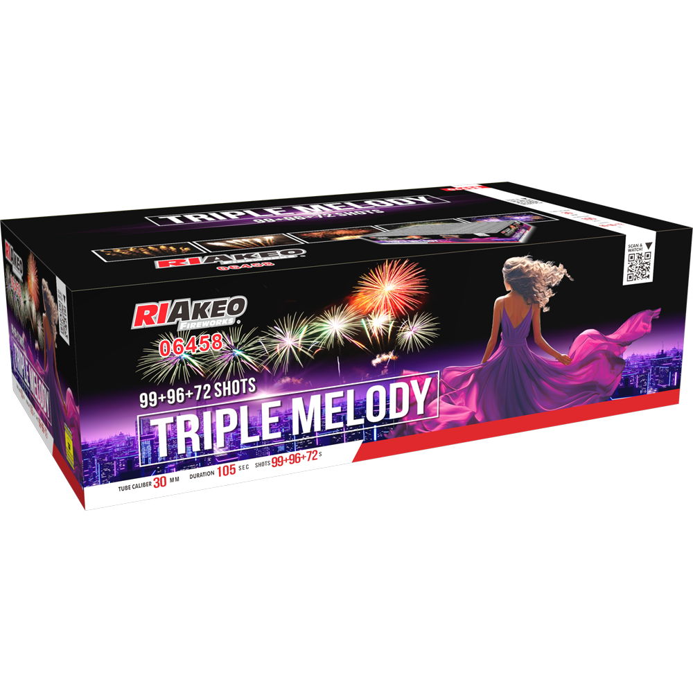 Riakeo Triple Melody Batterie bunte Effekte für Hochzeit und Silvester FeuerwerksverkaufKoethen FeuerwerksverkaufKoethen Feuerwerk Batterie Riakeo Triple Melody kaufen in Köthen Bitterfeld