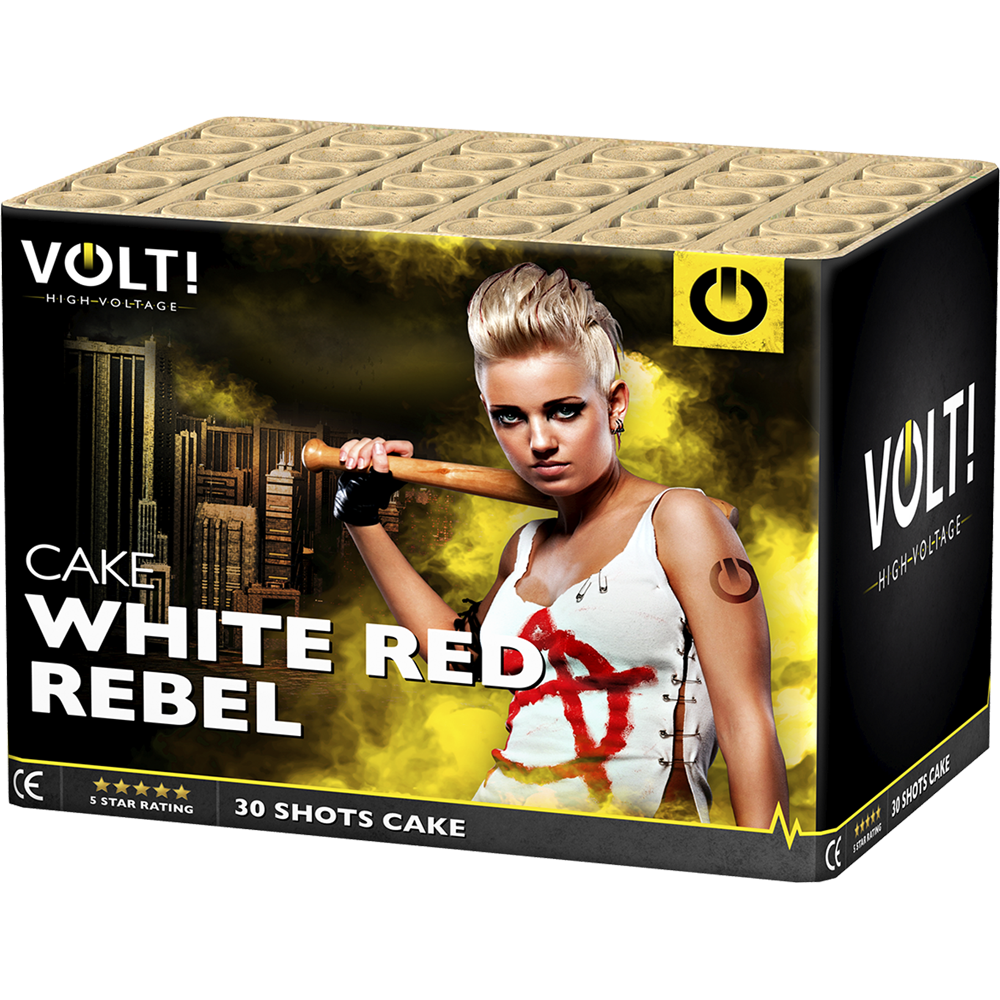 Volt White Red Rebel Batterie Feuerwerk für Silvester und Events FeuerwerksverkaufKoethen FeuerwerksverkaufKoethen Feuerwerksbatterie Volt White Red Regel kaufen in Köthen Magdeburg Halle Feuerwerksverkauf Köthen